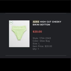 NWT Aerie High Cut cheeky bikini bottoms Size L